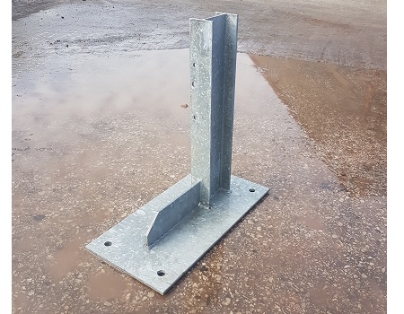 Large base plated RSJ post